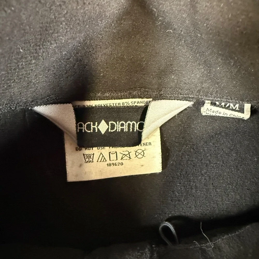 Black Diamond Jacket Mens Medium Black Soft Shell Full‎ Zip Fleece Lined Coat - Picture 4 of 12